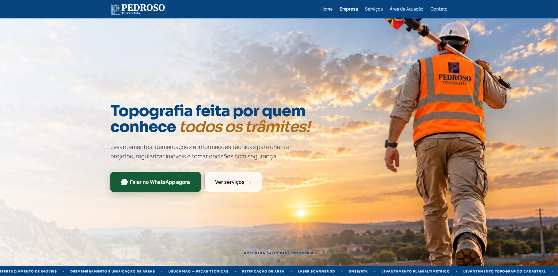 Site Pedroso Topografia